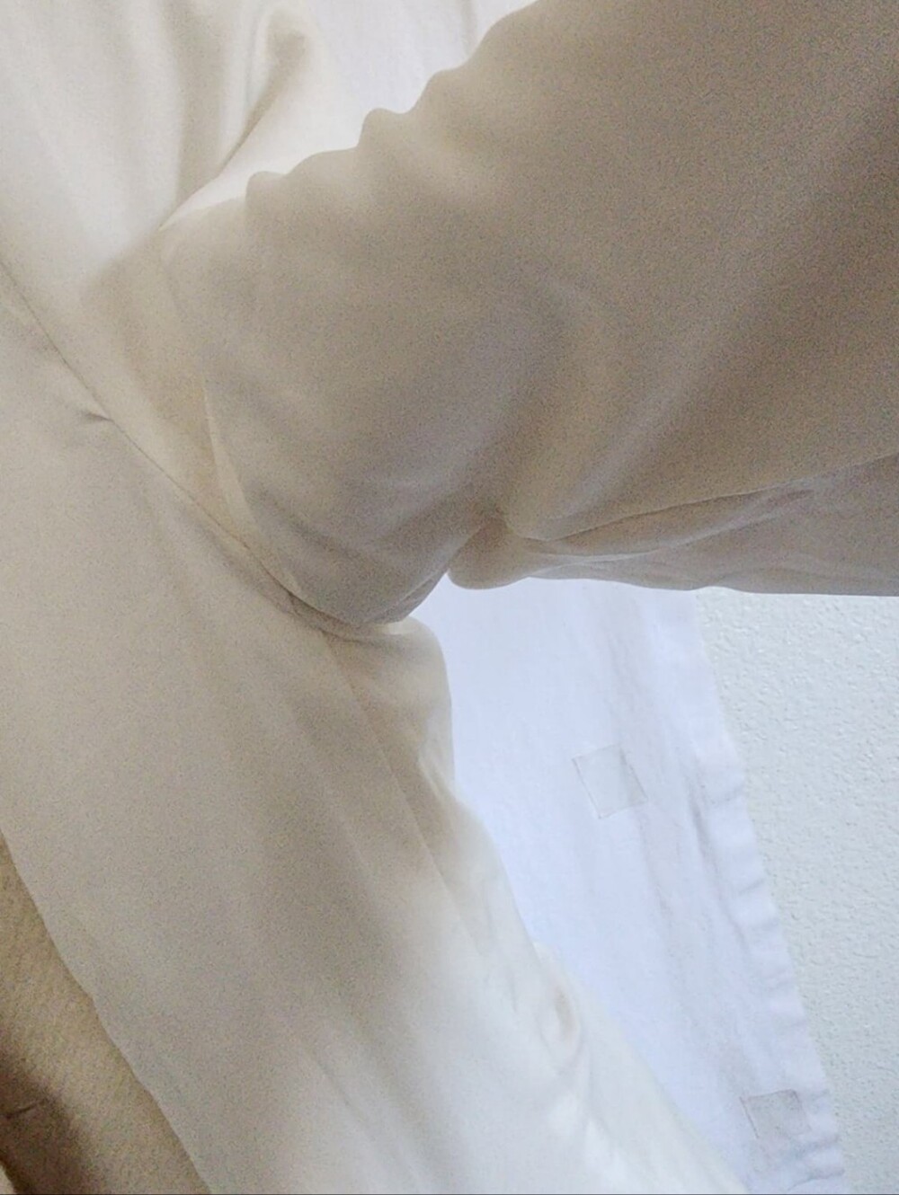 Ann Taylor Ivory Double-Breasted Long Wool Coat. - Picture 16 of 16